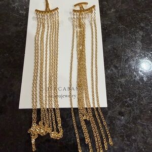 Elegant Gold Tassel Earrings